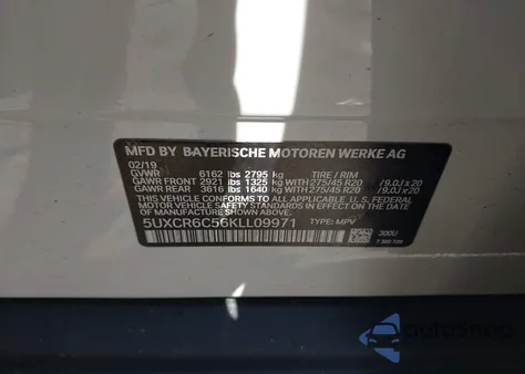 2019 BMW X5 xDrive40I from USA, damaged, VIN 5UXCR6C56KLL09971